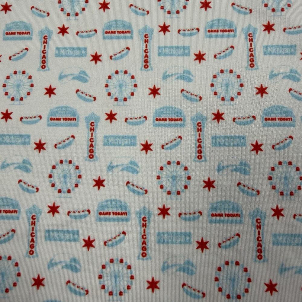 Rhoback Chicago Hot Dog Performance Golf Polo Men’s XL White Red Blue Shirt - Picture 7 of 11